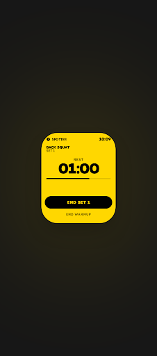 Spotter Apple Watch showing rest timer